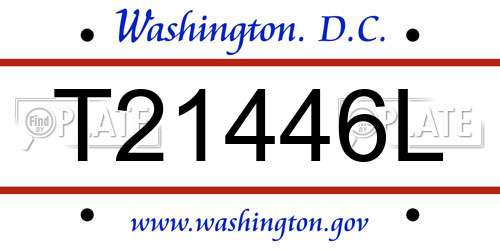 T21446L District Of Columbia License Plate