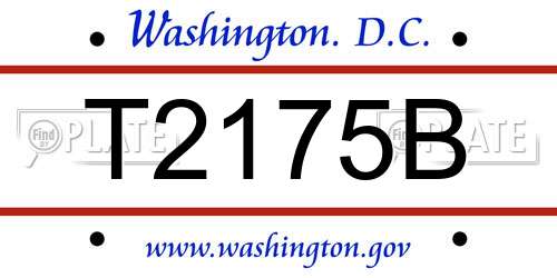 T2175B District Of Columbia License Plate