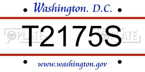 T2175S District Of Columbia License Plate