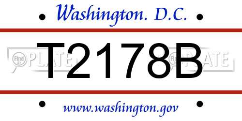 T2178B District Of Columbia License Plate