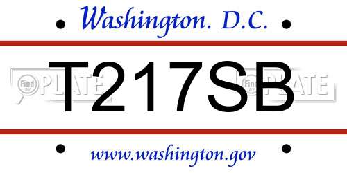 T217SB District Of Columbia License Plate