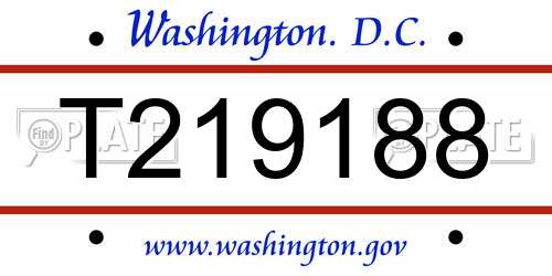 T219188 District Of Columbia License Plate