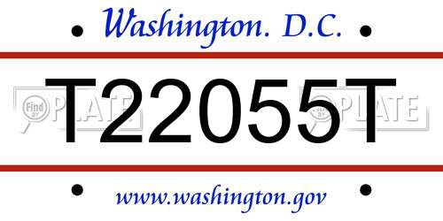 T22055T District Of Columbia License Plate