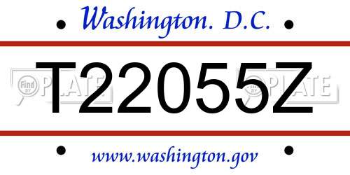T22055Z District Of Columbia License Plate
