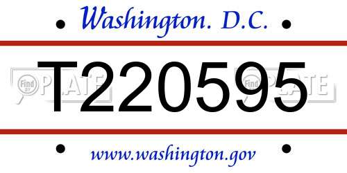 T220595 District Of Columbia License Plate