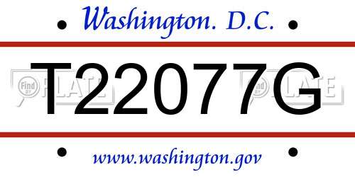 T22077G District Of Columbia License Plate