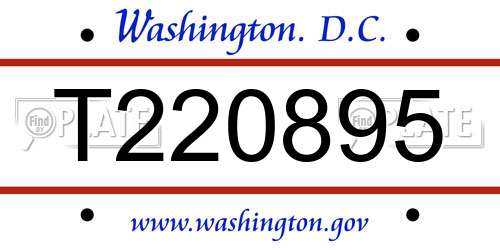 T220895 District Of Columbia License Plate