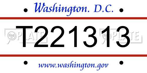 T221313 District Of Columbia License Plate