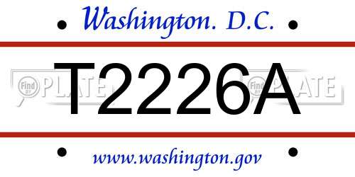T2226A District Of Columbia License Plate