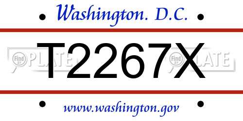 T2267X District Of Columbia License Plate