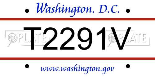 T2291V District Of Columbia License Plate