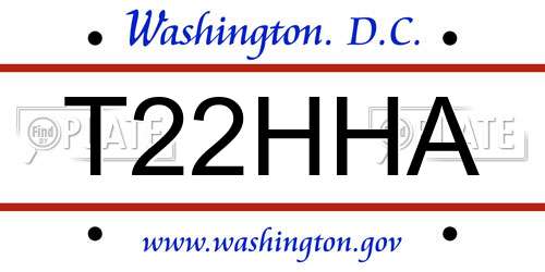 T22HHA District Of Columbia License Plate
