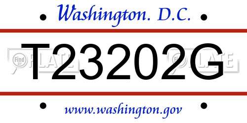 T23202G District Of Columbia License Plate