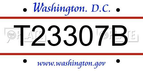 T23307B District Of Columbia License Plate