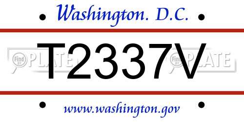 T2337V District Of Columbia License Plate