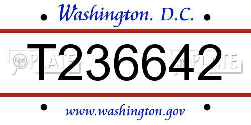 T236642 District Of Columbia License Plate
