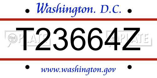 T23664Z District Of Columbia License Plate