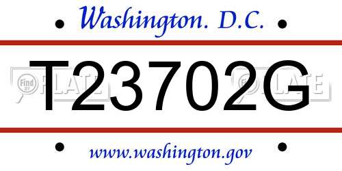 T23702G District Of Columbia License Plate