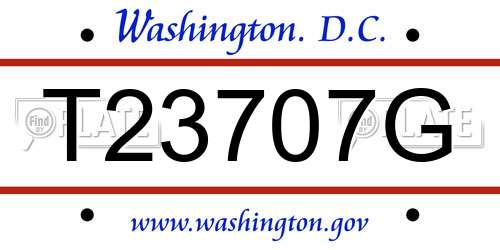 T23707G District Of Columbia License Plate