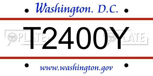 T2400Y District Of Columbia License Plate