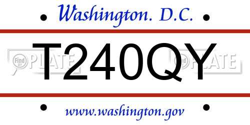 T240QY District Of Columbia License Plate