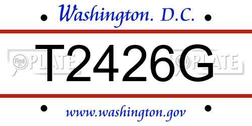 T2426G District Of Columbia License Plate