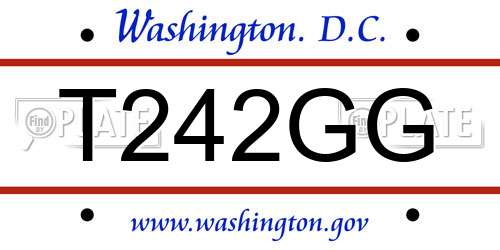 T242GG District Of Columbia License Plate