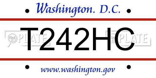 T242HC District Of Columbia License Plate