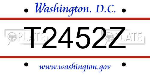 T2452Z District Of Columbia License Plate