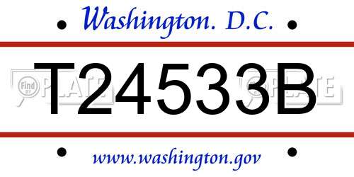 T24533B District Of Columbia License Plate