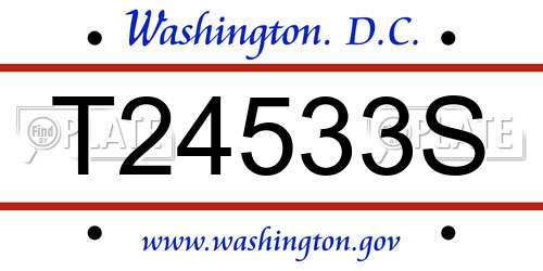T24533S District Of Columbia License Plate
