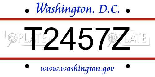 T2457Z District Of Columbia License Plate