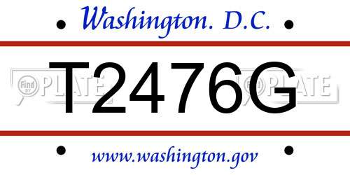 T2476G District Of Columbia License Plate