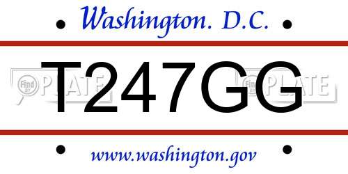 T247GG District Of Columbia License Plate