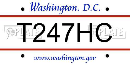 T247HC District Of Columbia License Plate