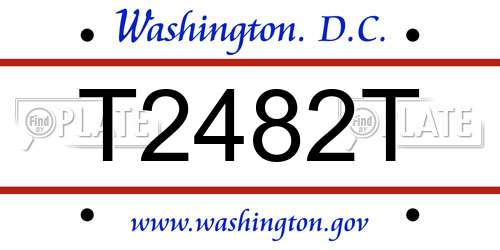 T2482T District Of Columbia License Plate