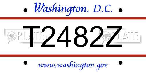 T2482Z District Of Columbia License Plate