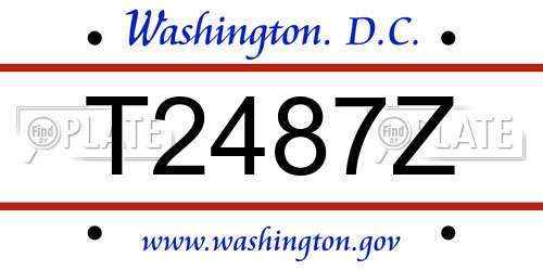 T2487Z District Of Columbia License Plate