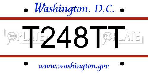 T248TT District Of Columbia License Plate