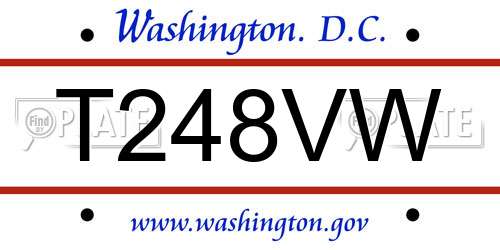 T248VW District Of Columbia License Plate