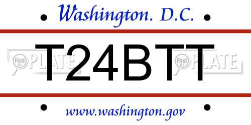 T24BTT District Of Columbia License Plate