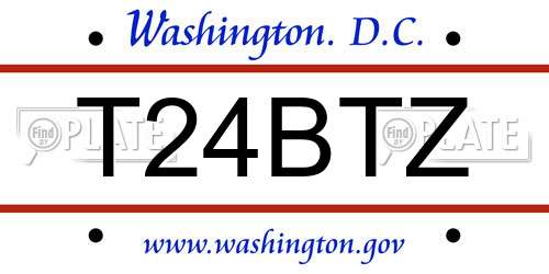 T24BTZ District Of Columbia License Plate