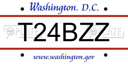 T24BZZ District Of Columbia License Plate
