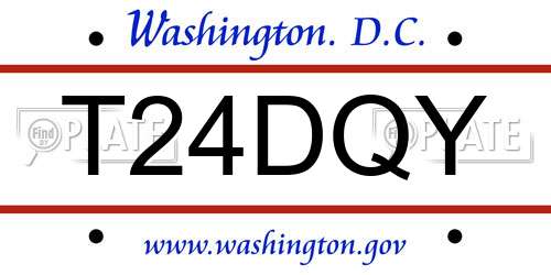 T24DQY District Of Columbia License Plate