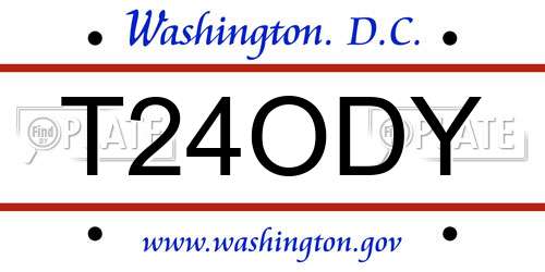 T24ODY District Of Columbia License Plate