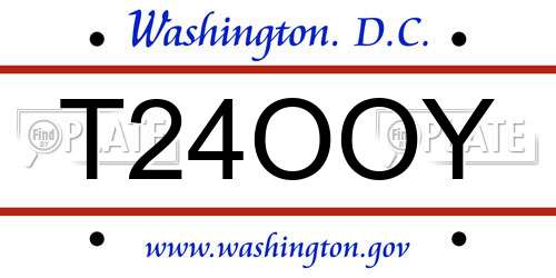 T24OOY District Of Columbia License Plate