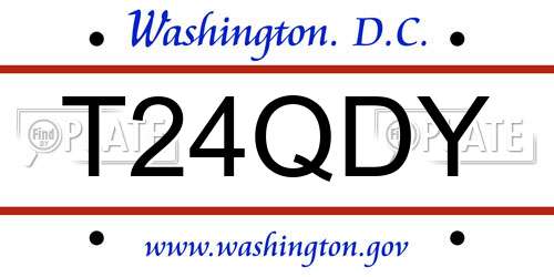 T24QDY District Of Columbia License Plate