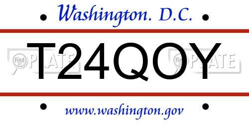 T24QOY District Of Columbia License Plate