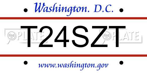 T24SZT District Of Columbia License Plate