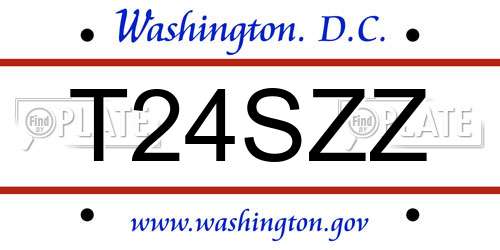 T24SZZ District Of Columbia License Plate